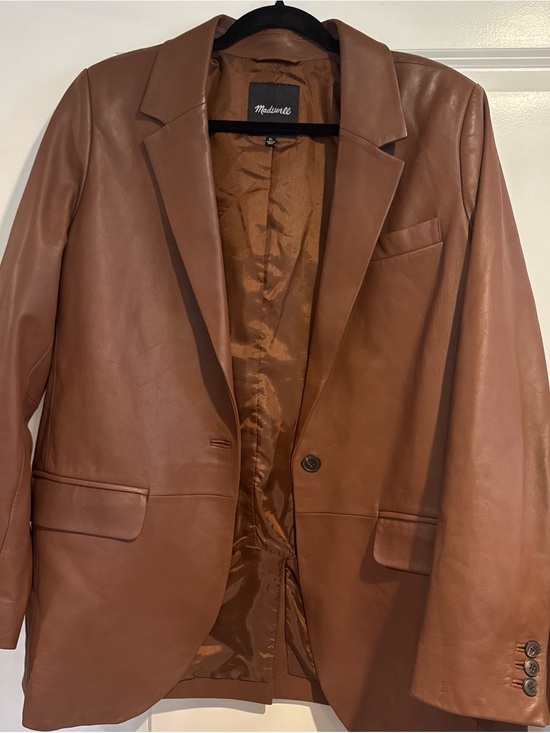 Madewell Jackets & Blazers - Madewell Brown Leather Blazer Jacket